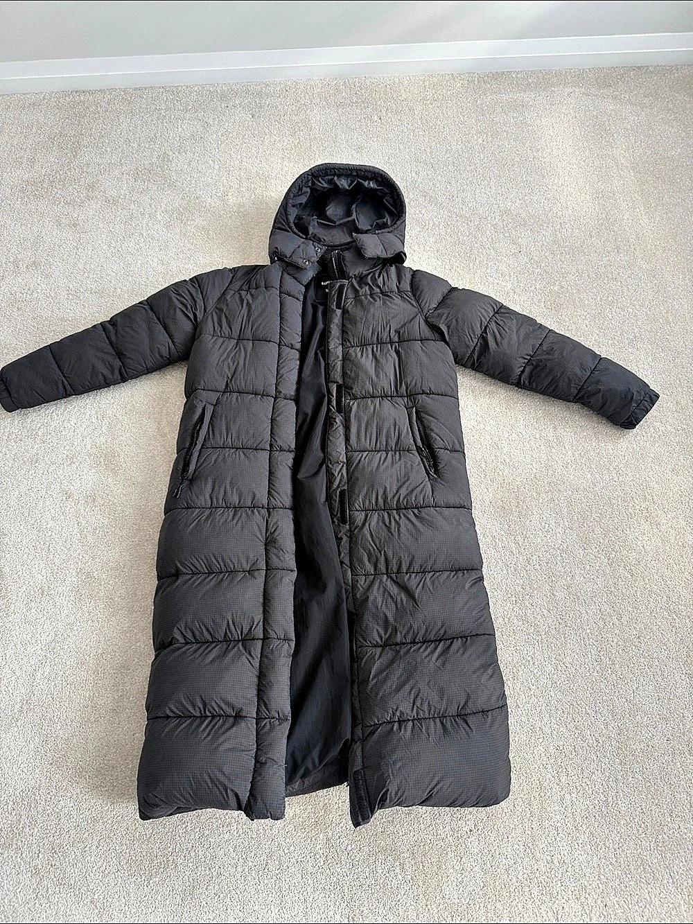 Superdry Rip-Stop Longline Puffer Coat Black US 12